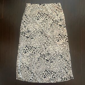 Forever 21 Satin Animal Print Midi Skirt